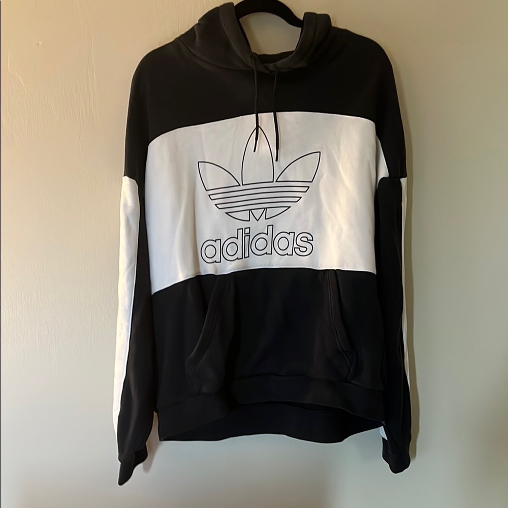 Adidas Black and White Sweatshirt Hoodie